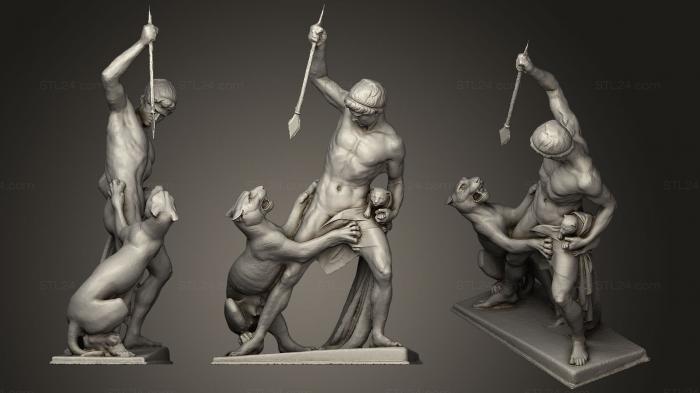 Statues antique and historical (The Panther Hunter, STKA_1591) 3D models for cnc
